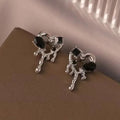 Cool Girl Melting Heart Stud Earrings Sweet Punk Design Statement Jewelry For Women view 3