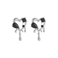 Cool Girl Melting Heart Stud Earrings Sweet Punk Design Statement Jewelry For Women view 5