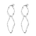 Minimalist Irregular Metal Wave Curve Long Earrings Fashion Statement Jewelry For Women view 5