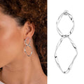 Minimalist Irregular Metal Wave Curve Long Earrings Fashion Statement Jewelry For Women view 1