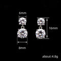 Sparkling Moissanite Imitation Round Four Prong Stud Earrings For Women Minimalist Jewelry view 4