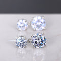 Sparkling Moissanite Imitation Round Four Prong Stud Earrings For Women Minimalist Jewelry view 5