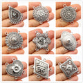 Antique Silver Ethnic Style Multi Hole Connector DIY Necklace Bracelet Pendant Findings view 4