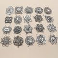 Antique Silver Ethnic Style Multi Hole Connector DIY Necklace Bracelet Pendant Findings view 2