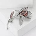 Copper Zircon Lily Flower Brooch For Fashion Womens Apparel view 3
