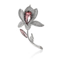 Copper Zircon Lily Flower Brooch For Fashion Womens Apparel view 5