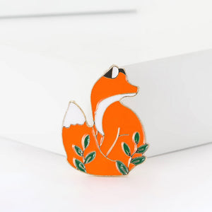 Alloy Enamel Fox Brooch For Women Coat And Suit Lapels