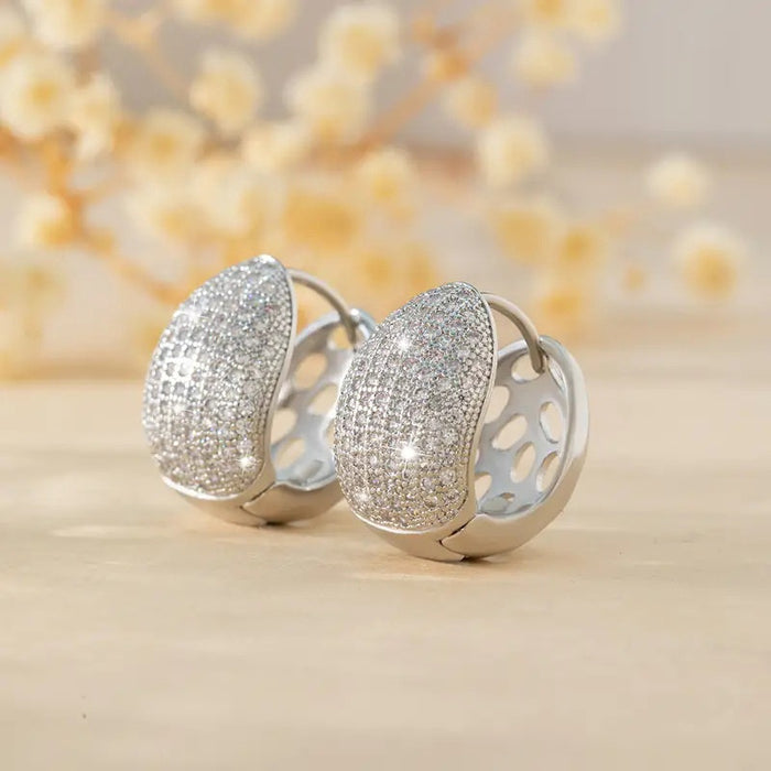 Hip Hop Pave Luxury Ear Cuff Earrings With Trendy Hollow Design Fashion Statement Ear Jewelry