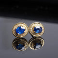 Royal Vintage Queen Style Stud Earrings Twisted Trim Small Elegant Women's Ear Jewelry view 2