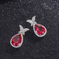 Vintage Water Drop Butterfly Stud Earrings, European American Fashion Elegant Women's Ear Jewelry view 3