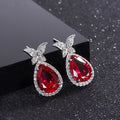 Vintage Water Drop Butterfly Stud Earrings, European American Fashion Elegant Women's Ear Jewelry view 1
