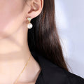 French Light Luxury Heart Stud Earrings With Faux Pearl Vintage Elegant Jewelry For Women view 2