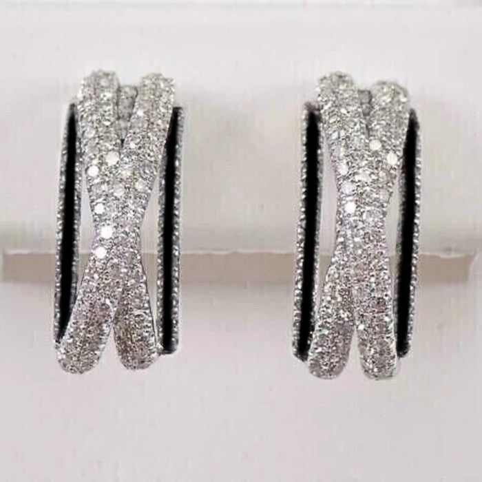 Korean Japanese Light Luxury Stud Earrings, Delicate Cross Colorblock Trendy Women Earrings