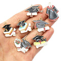 Graduation Cap Enamel Charm Pendant, DIY Earrings Necklace Jewelry Making Accessories view 5