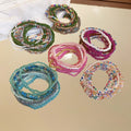 Bohemian Layered Glass Beaded Bracelet Seven Piece Geometric Round Line Jewelry view 3