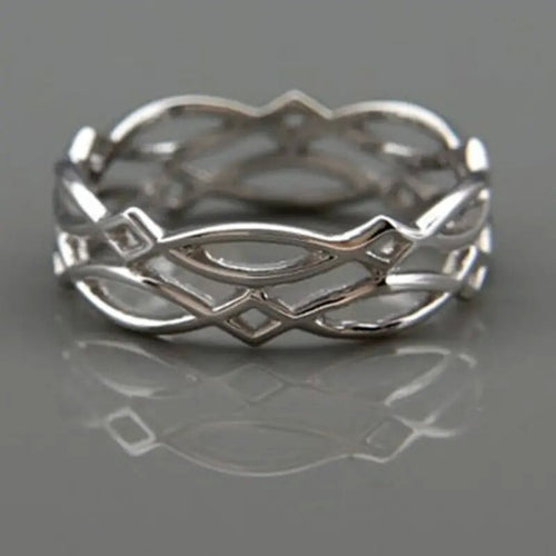 Simple Metal Wrap Hollow Woven Index Finger Ring European Style Fashion Jewelry