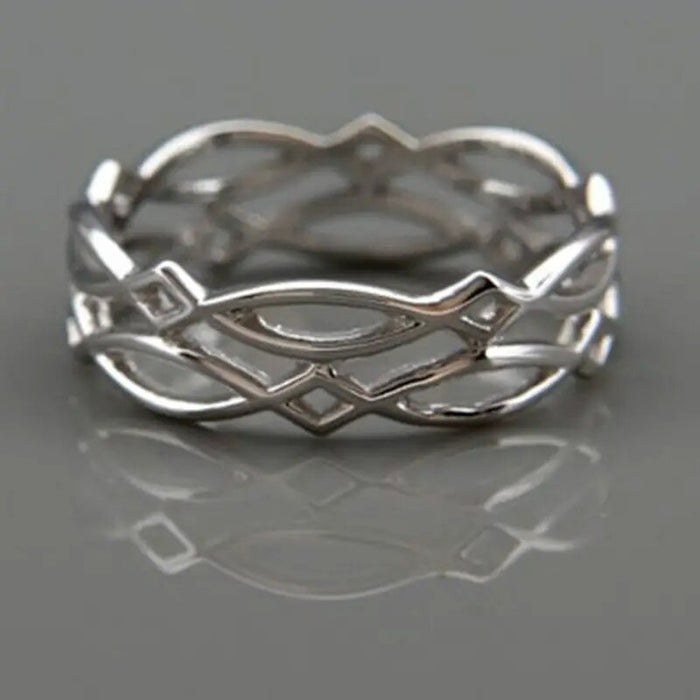 Simple Metal Wrap Hollow Woven Index Finger Ring European Style Fashion Jewelry