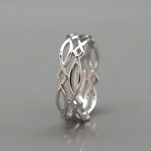 Simple Metal Wrap Hollow Woven Index Finger Ring European Style Fashion Jewelry