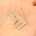 Stainless Steel Round Bar Connectors With Double Holes For DIY Hair Stick Earrings view 2