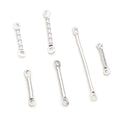 Stainless Steel Round Bar Connectors With Double Holes For DIY Hair Stick Earrings view 1