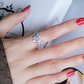 Korean Floral Ring With Butterfly Leaf Branch Vine Design, Fashion Open Finger Jewelry view 3