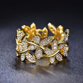 Korean Floral Ring With Butterfly Leaf Branch Vine Design, Fashion Open Finger Jewelry view 1