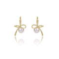 Elegant Bowknot Pearl Hoop Earrings Light Luxury Alloy Metal Sweet Minimalist Women's Earrings view 5