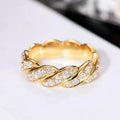 European American Zircon Twist Cuban Hip Hop Ring For Men, Trendy Luxury Statement Finger Jewelry view 2