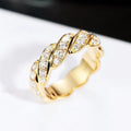 European American Zircon Twist Cuban Hip Hop Ring For Men, Trendy Luxury Statement Finger Jewelry view 1