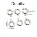 14x11mm Stainless Steel Small Connector Ring With Loop, 6.5-7mm Inner Hole, 2mm Thick, 0.9g view 3