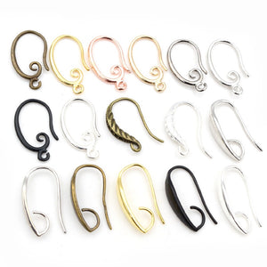 10pcs/Pack Assorted Copper Plated Earring Hooks For DIY Earrings Jewelry Making Accessories, 10g