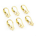 Copper Plated Zircon Inlaid Earring Hooks 18x8mm For DIY Jewelry Findings 1g Earrings view 4