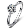 Classic Six Prong Solitaire Finger Ring, Korean European Fashion Statement Jewelry view 5