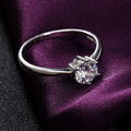 Classic Six Prong Solitaire Finger Ring, Korean European Fashion Statement Jewelry view 3