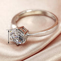 Classic Six Prong Solitaire Finger Ring, Korean European Fashion Statement Jewelry view 4