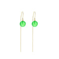 Elegant Green Round Bead Alloy Chain Tassel Drop Earrings For Women New Chinese Jewelry Earrings view 5