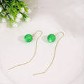 Elegant Green Round Bead Alloy Chain Tassel Drop Earrings For Women New Chinese Jewelry Earrings view 2