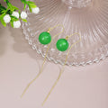 Elegant Green Round Bead Alloy Chain Tassel Drop Earrings For Women New Chinese Jewelry Earrings view 3