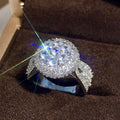 Exquisite Simulated Ring With Micro Pave Stones Luxury Engagement Wedding Jewelry For Women view 2