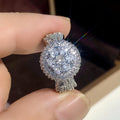 Exquisite Simulated Ring With Micro Pave Stones Luxury Engagement Wedding Jewelry For Women view 3