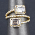 Korean Japanese Fashion Geometric Multi Layer Ring Light Luxury Designer Jewelry For Women view 2