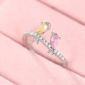 Colorful Bird Ring, Korean Style Cute Swallow Finger Ring Jewelry For Mother's Day Gift view 3