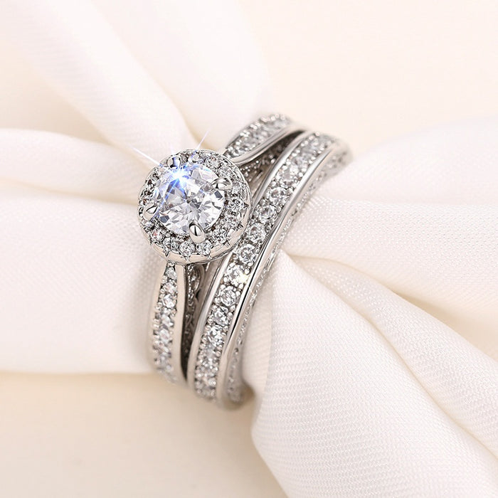 European American Geometric Women's Couple Ring Set Classic Fashion Jewelry Direct Supply