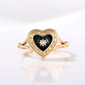 Fashion Gold Dark Gothic Heart Resin Ring Light Luxury Women's Statement Finger Jewelry view 2