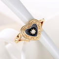 Fashion Gold Dark Gothic Heart Resin Ring Light Luxury Women's Statement Finger Jewelry view 3