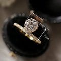 Six Prong Zircon Moissanite Look Crown Ring Geometric Round Luxury Finger Jewelry view 4