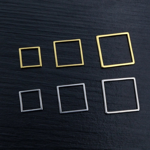 Stainless Steel Small Square Charm Pendants For DIY Earrings Bracelets Jewelry Accessories, 0.3g