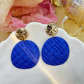 Colorful Geometric Acrylic Disc Irregular Oval Hollow Square Alloy Metal Drop Statement Earrings view 2