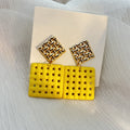 Colorful Geometric Acrylic Disc Irregular Oval Hollow Square Alloy Metal Drop Statement Earrings view 4