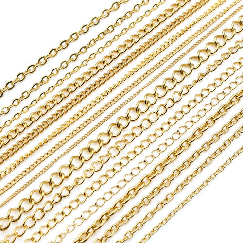 Gold Plated Stainless Steel Chains In Multiple Styles For DIY Bracelets Necklaces